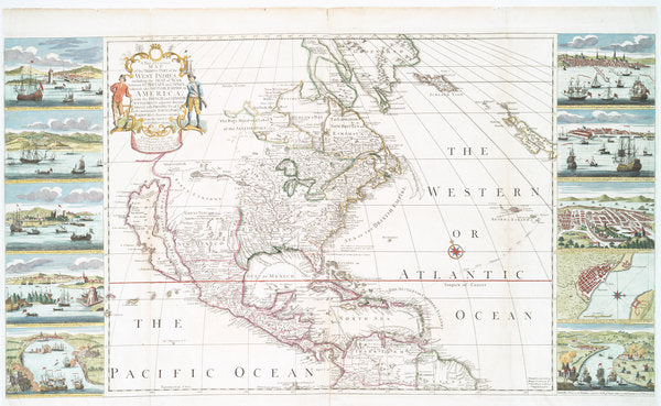 Detail of A new and correct map of the trading part of the West Indies, 1741 by Henry Overton
