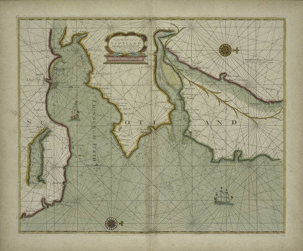 Detail of A chart of the East coast of Scotland by English School