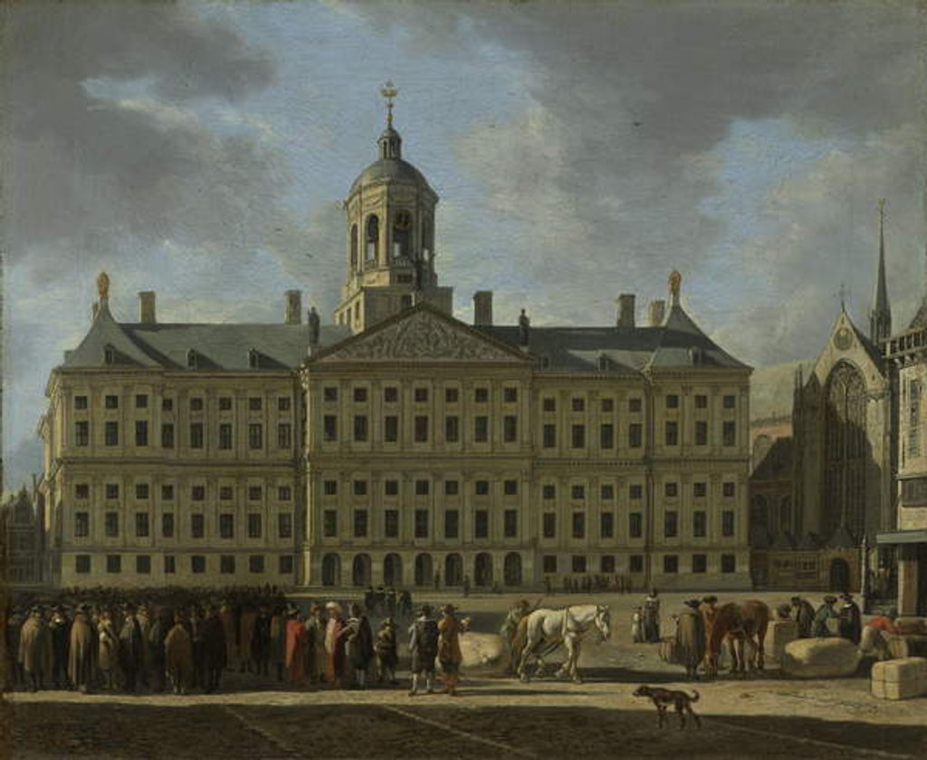 Detail of The Town Hall on Dam Square, Amsterdam, 1672 by Gerrit Adriaensz Berckheyde