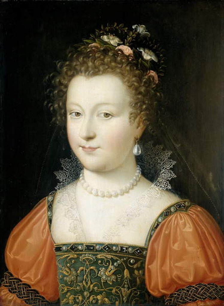 Detail of Portrait of a Woman, 1550-74 by Fontainebleau School