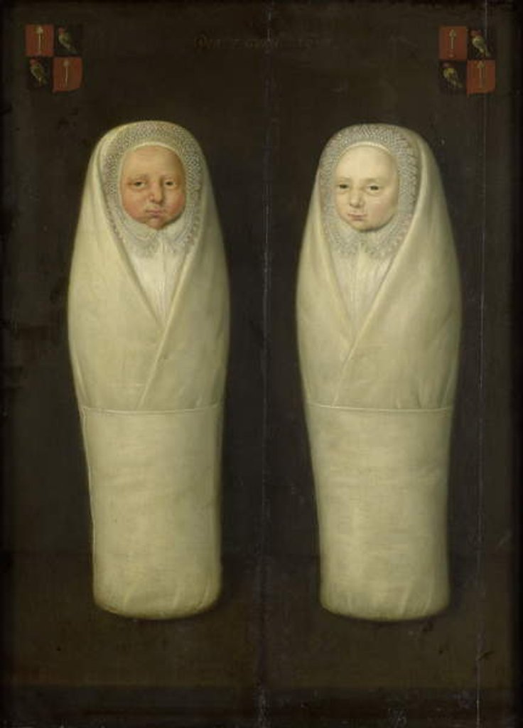 Detail of Portrait of Swaddled Twins: The Early-Deceased Children of Jacob de Graeff and Aeltge Boelens, c.1617 by Dutch School