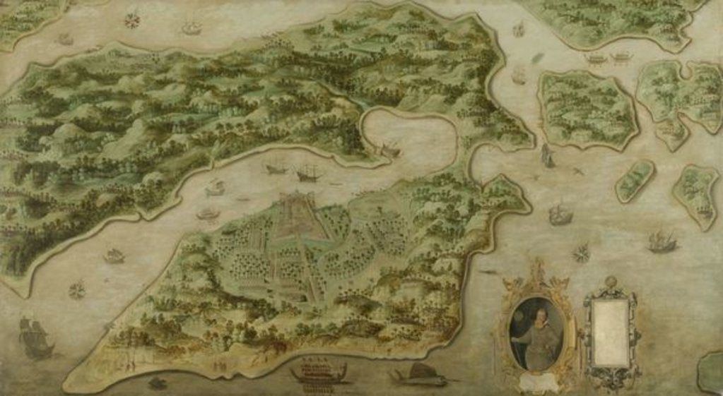 Detail of Fort Victoria on the island of Amboina, 1617 by Dutch School