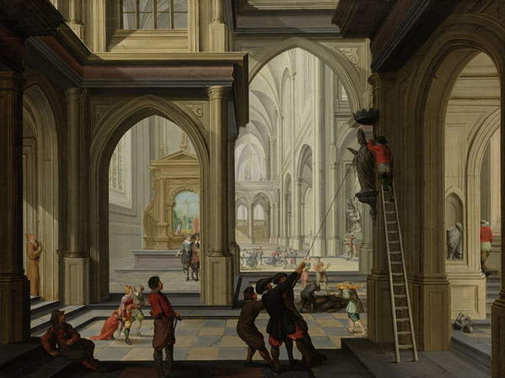 Detail of Iconoclasm in a Church, 1630 by Dirck van Delen
