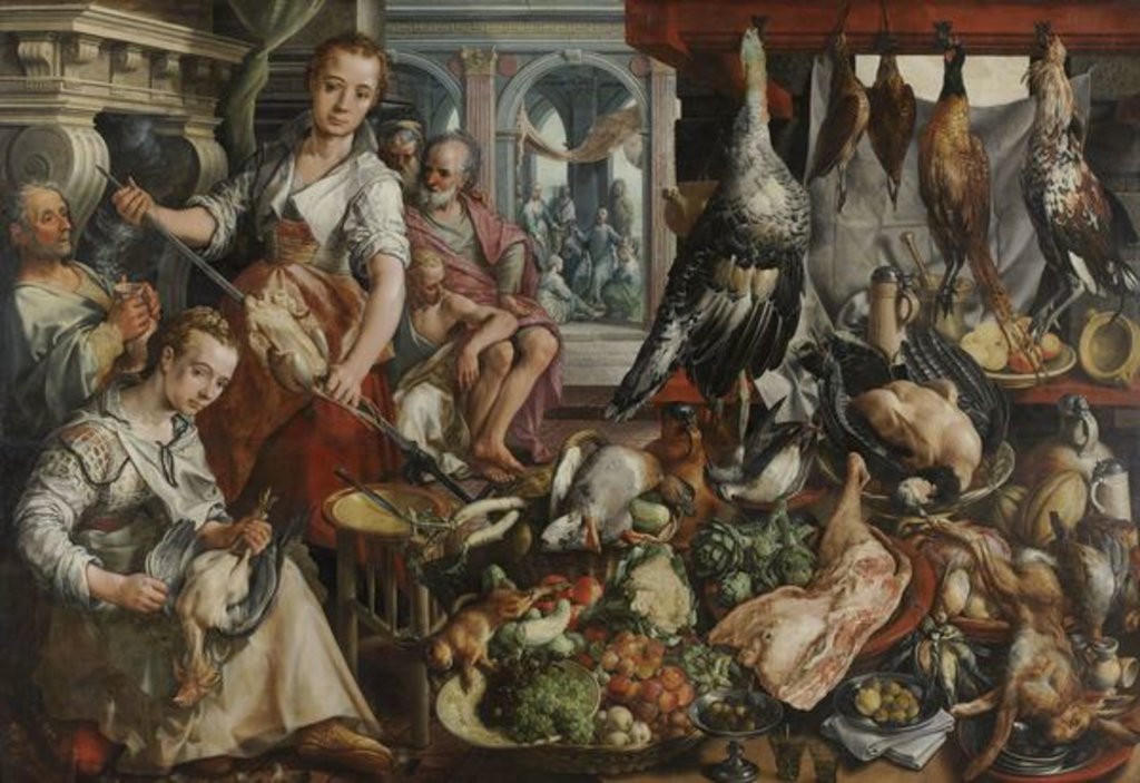 Detail of The Well-stocked Kitchen, 1566 by Joachim Beuckelaer or Bueckelaer