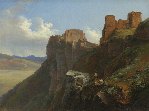 Detail of View of the Castello di San Giuliano, near Trapani, Sicily, c.1824-6 by Louise Josephine Sarazin de Belmont