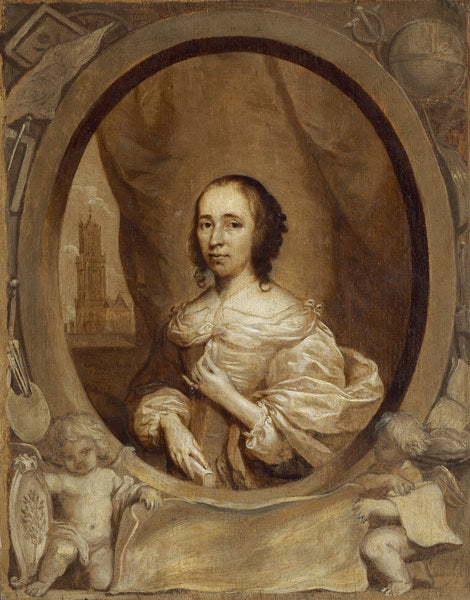 Detail of Anna Maria van Schurman, 1657 by Cornelius Janssen van Ceulen