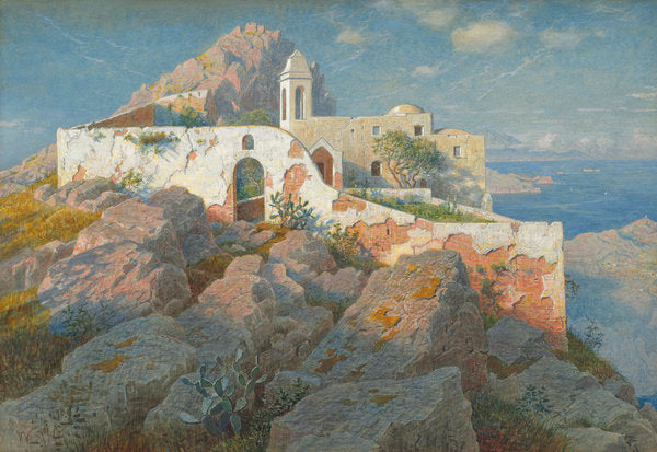 Detail of Santa Maria a Cetrella, Anacapri, c.1892 by William Stanley Haseltine
