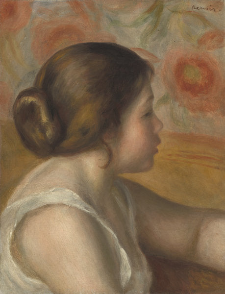 Detail of Head of a Young Girl, c.1890 by Pierre Auguste Renoir