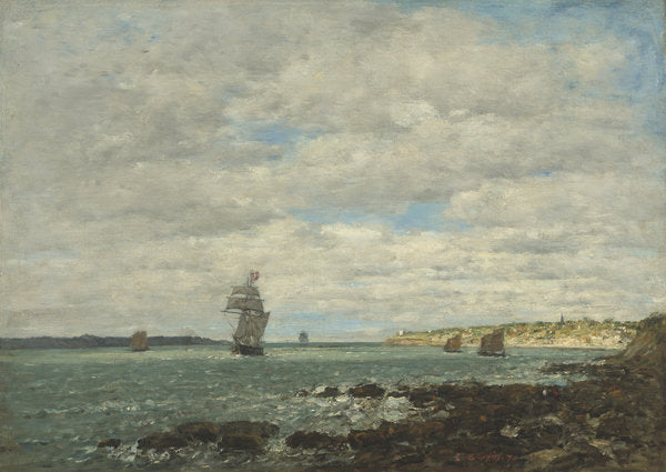 Detail of Coast of Brittany, 1870 by Eugene Louis Boudin