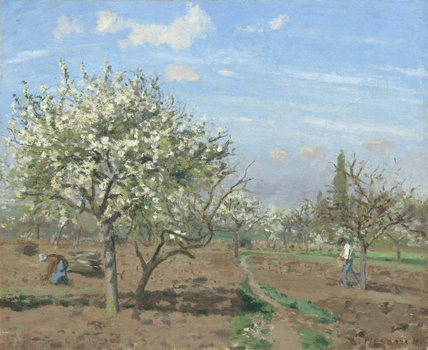Detail of Orchard in Bloom, Louveciennes, 1872 by Camille Pissarro