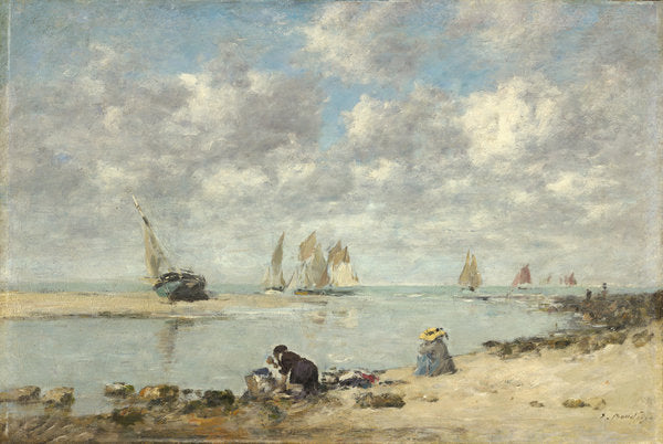 Detail of Washerwoman near Trouville, c.1872-6 by Eugene Louis Boudin