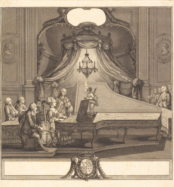 Detail of Le concert mecanique, engraving by Joseph de Longueil, 1769 by Charles Joseph Dominique Eisen