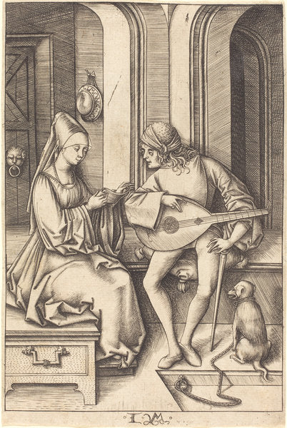 Detail of The Lute Player and the Singer, c.1500 by Israhel van the younger Meckenem