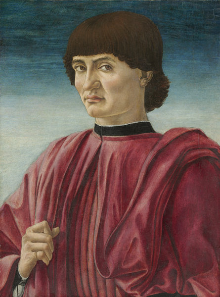 Detail of Portrait of a man, c.1450 by Andrea del Castagno