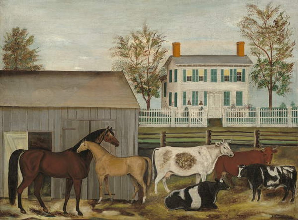 Detail of The Barnyard, late 19th century by Amizi Emmons Zeliff
