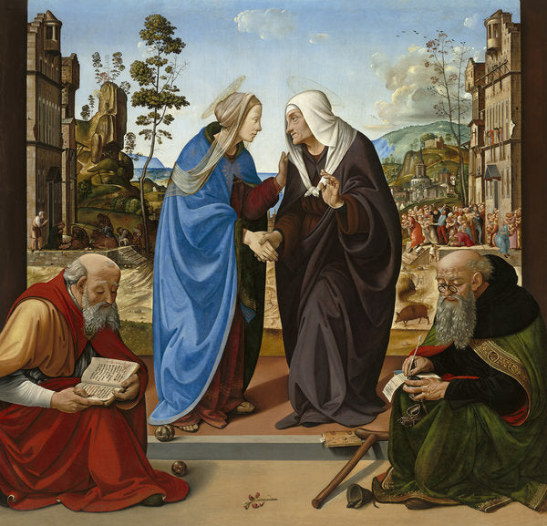 Detail of Visitation with St. Nicholas and St. Anthony Abbot, c.1490 by Piero di Cosimo