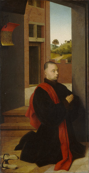 Detail of Portrait of a Male Donor, c.1455 by Petrus Christus