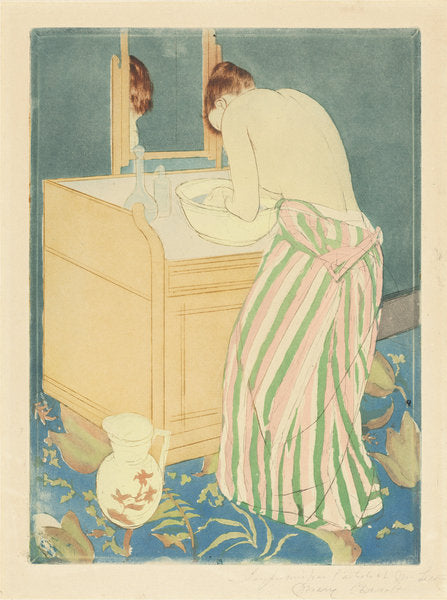Detail of Woman bathing, 1890-1 by Mary Stevenson Cassatt