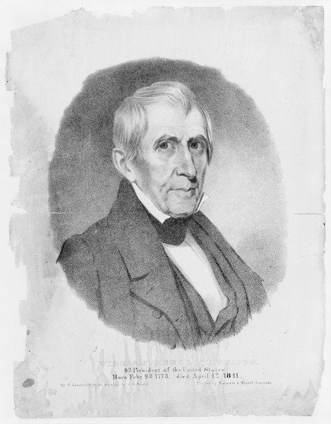 Detail of US president William Henry Harrison, 1841 by Thomas Campbell