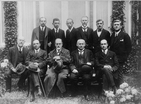 Detail of Sigmund Freud with colleagues at a psychoanalytic congress in The Hague, 1920 by Anonymous