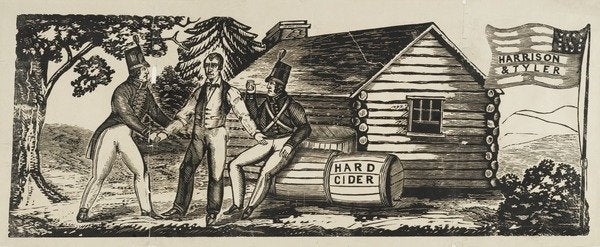 Detail of Harrison & Tyler campaign emblem, 1840 by American School