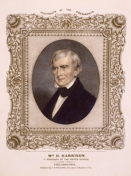 Detail of US president William Henry Harrison, 1846 by Albert Newsam