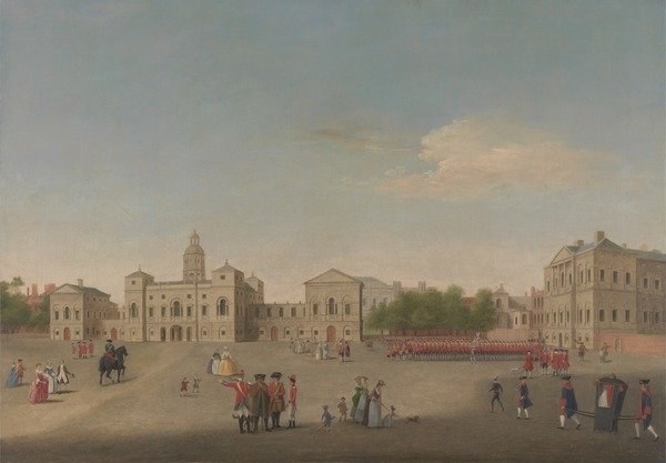 Detail of View of Horse Guards and Whitehall, c.1750 by Anonymous Anonymous