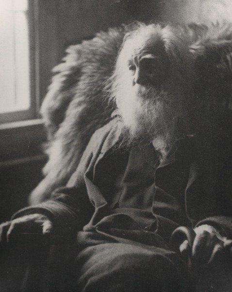 Detail of Walt Whitman, 1891 by Thomas Cowperthwait Eakins