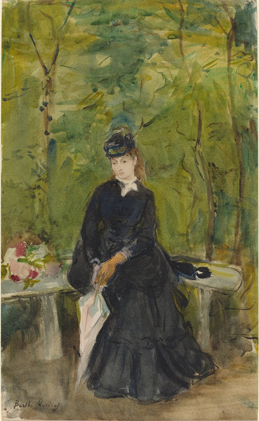 Detail of The Artist's Sister Edma Seated in a Park, 1864 by Berthe Morisot