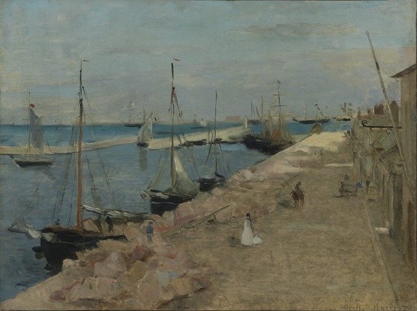 Detail of The Harbour at Cherbourg, 1871 by Berthe Morisot