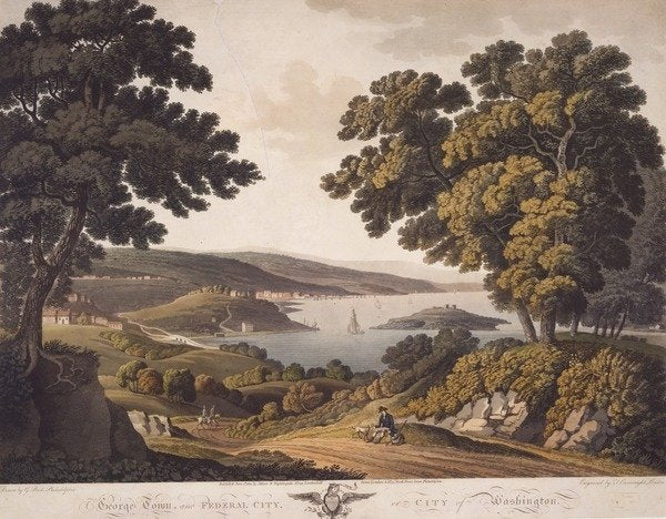 Detail of George Town and Federal City, or City of Washington, 1801 by George Beck