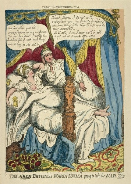 Detail of The Archduchess Maria Louisa going to take her NAP, 1810 by Thomas Rowlandson
