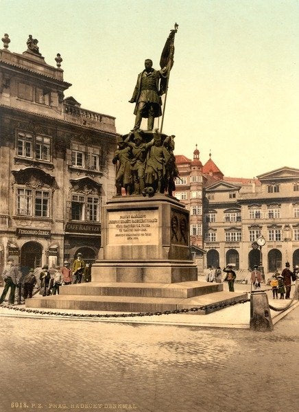Detail of Radetzky Memorial in Prague, c.1890 by Anonymous