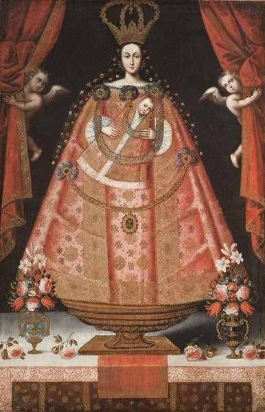 Detail of Virgin of Belén, c.1700-1720 by Cuzco School