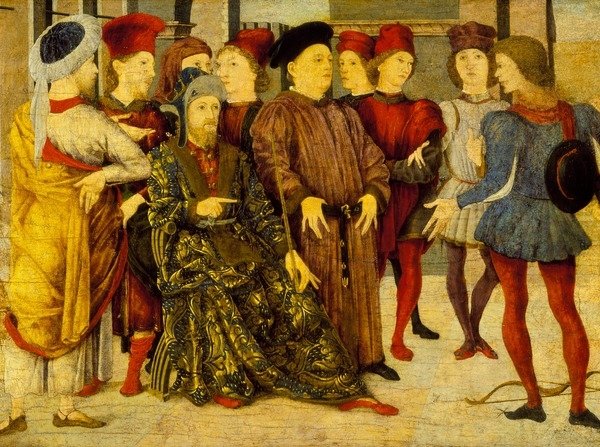 Detail of Fragment from a Cassone Panel 'Shooting at Father's Corpse', c.1462 by Marco Zoppo