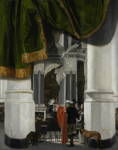 Detail of Interior of the Nieuwe Kerk in Delft with the Tomb of William the Silent, 1653 by Emanuel de Witte