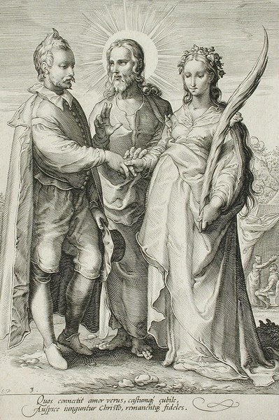 Detail of The Christian Marriage, Plate 3 of The Marriage Trilogy, c.1594 by Jan Saenredam