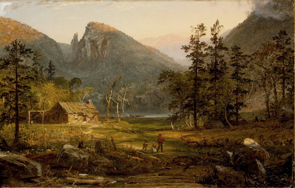 Detail of Pioneer's Home, Eagle Cliff, White Mountains,1859 by Jasper Francis Cropsey