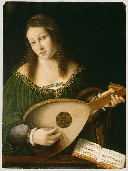 Detail of Lady Playing a Lute, c.1530 by Veneto Bartolomeo