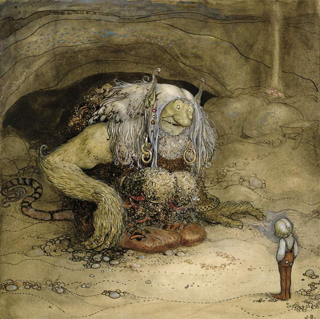 Detail of The Troll and the Boy by John Bauer