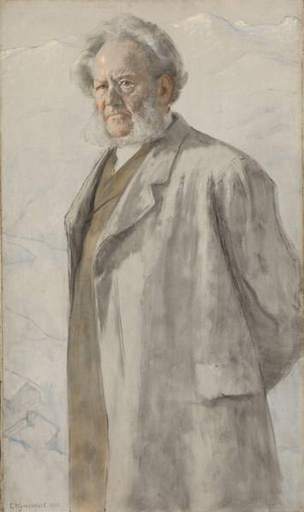 Detail of Portrait of Henrik Ibsen, 1895 by Erik Theodor Werenskiold