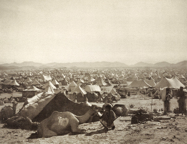 Detail of Pilgrim Camp in the plain east of Mount Arafah, 1889 by German Photographer