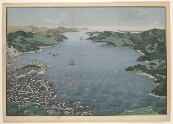 Detail of Nagasaki Harbour, c.1800-50 by Keiga Kawahara