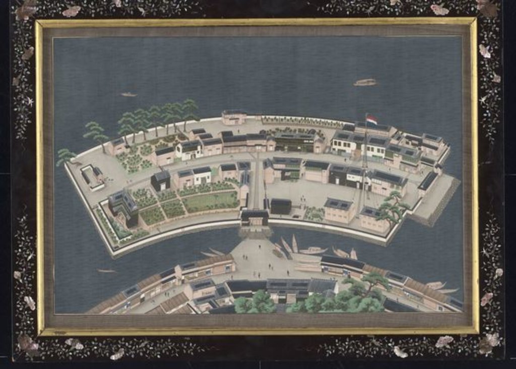 Detail of The island of Deshima, c.1833-46 by Keiga Kawahara