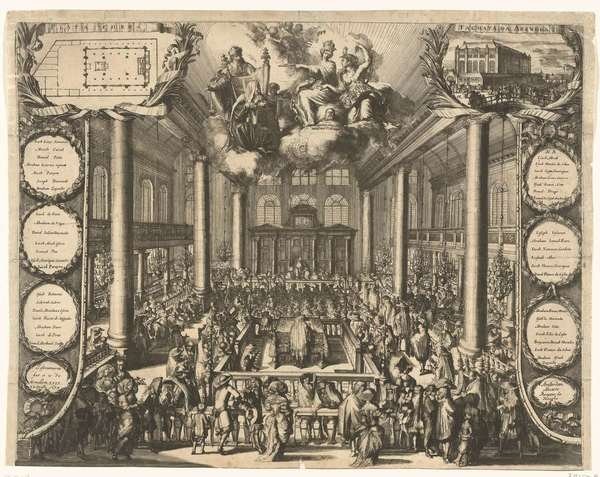 Detail of Inauguration of the Portuguese Synagogue in Amsterdam, 1675 by Romeyn de Hooghe