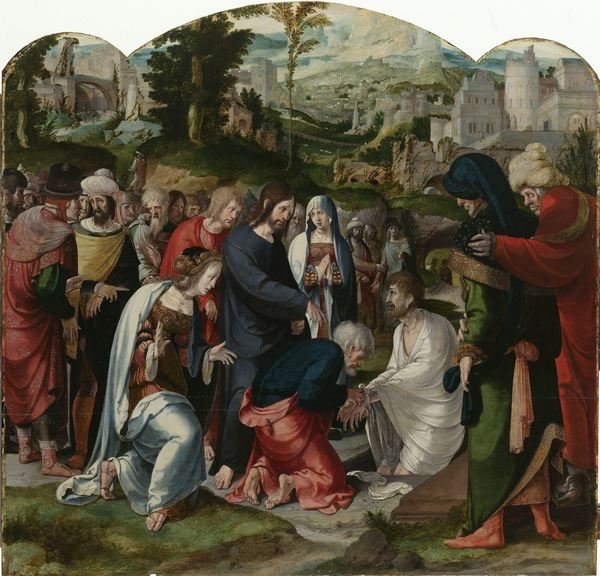Detail of The Raising of Lazarus, centre panel of the triptych, c.1530 by Aertgen Claesz van Leyden