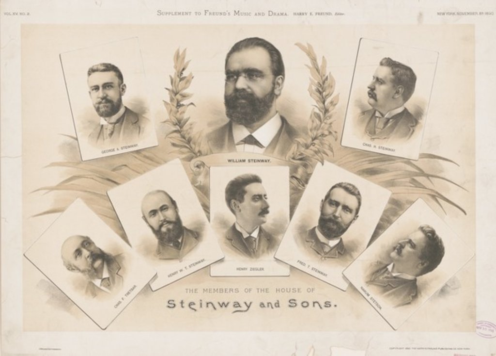Detail of The members of the House of Steinway and Sons, 1890 by American School
