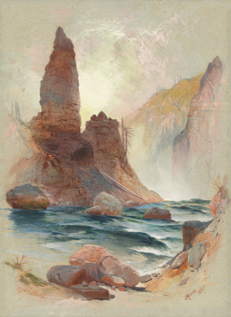 Detail of Tower at Tower Falls, Yellowstone, 1872 by Thomas Moran