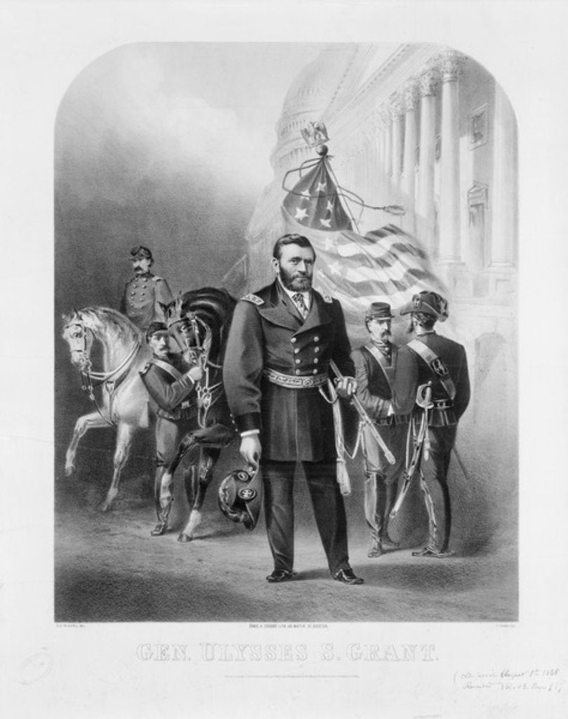 Detail of General Ulysses S. Grant at the U.S. Capitol, 1868 by Samuel (after) Frizzell