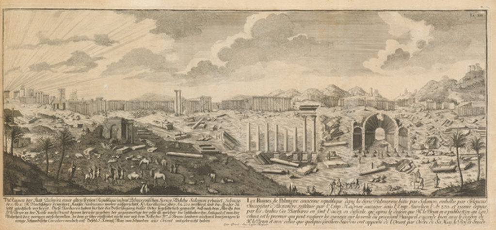 Detail of Ruins of Palmyra, ancient city of Syria, 1725 by Johann Adam Delsenbach